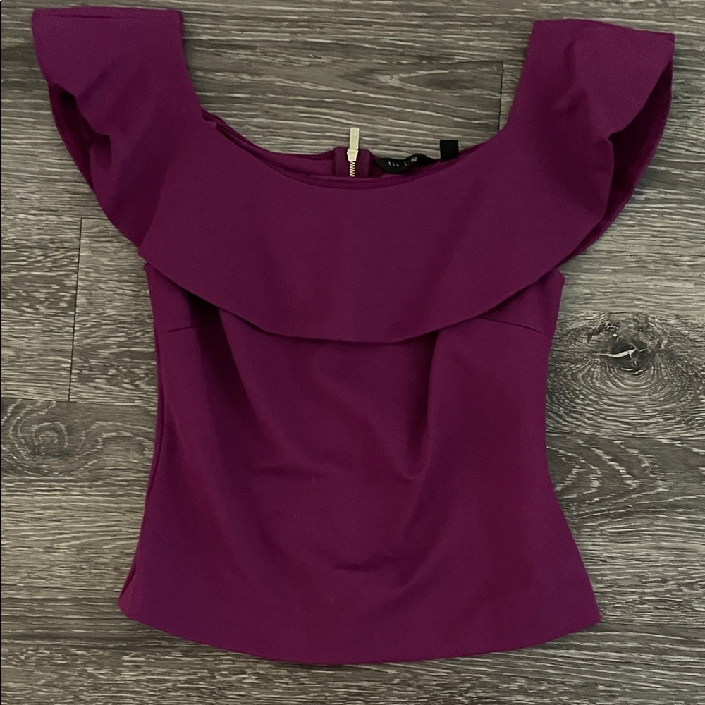 Ted Baker Plum Off-Shoulder Blouse